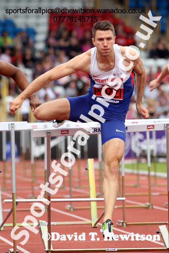 Mens 110 metres hurdles, British Championships, Birmingham. Photo: David T. Hewitson/Sports for All Pics